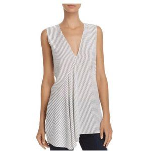 Theory Fluid Pinstripe Silk Blouse